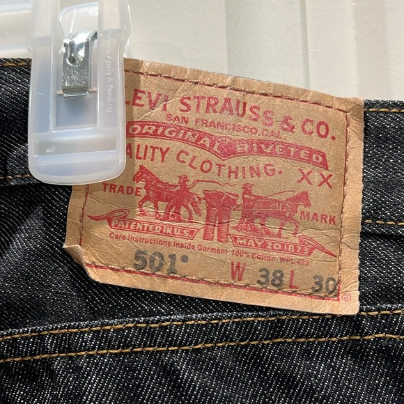 Levi’s 501 Dark Blue Denim Jeans Men’s W 38 L 30 - Picture 3 of 5
